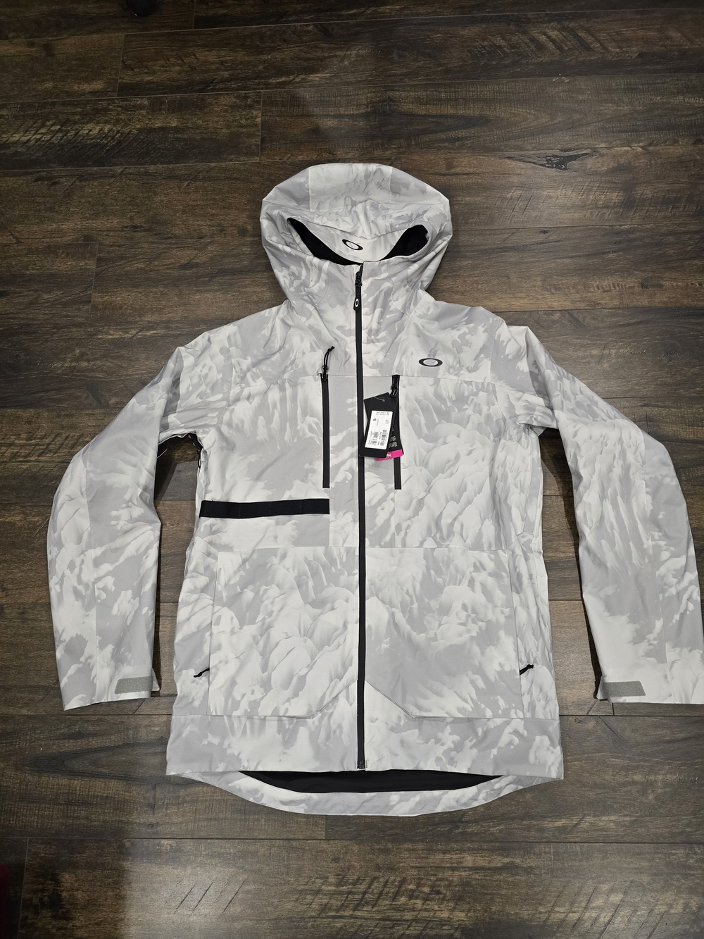 Oakley TC Earth Shell Light Gray Camo Hooded Jacket For Snowboarding